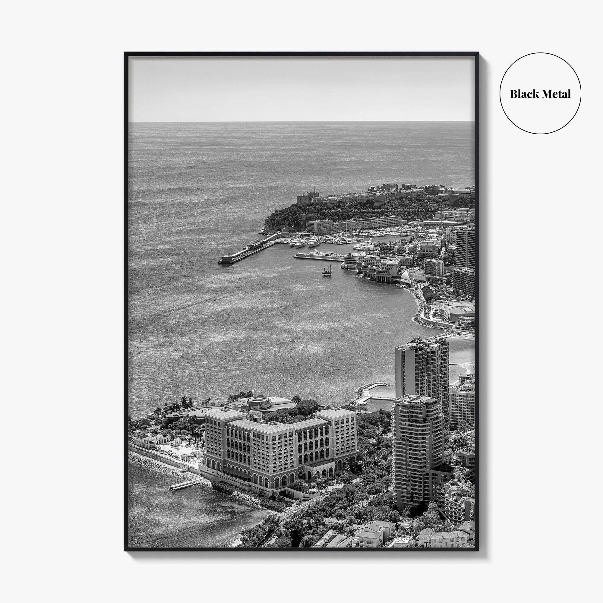 Monaco Skyline Black and White Fine Art Photo Print, Monte Carlo, Europe Poster