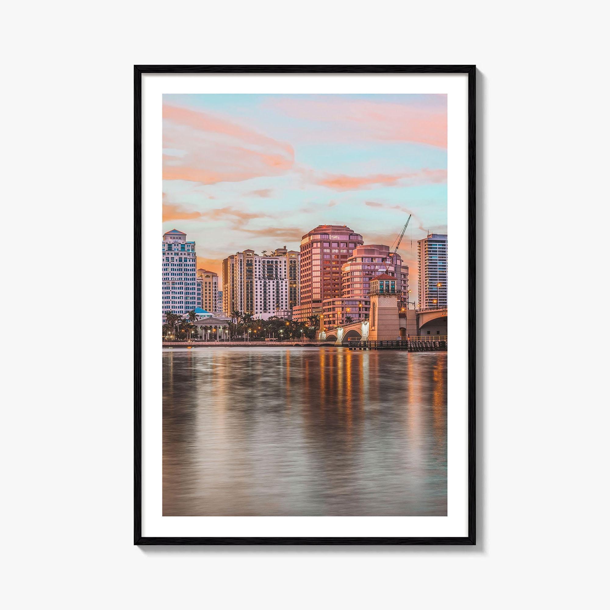 West Palm Beach Skyline Fine Art Photo Print, Downtown, Florida, USA, Poster