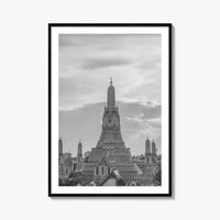 Bangkok Black and White Fine Art Photo Print, Wat Arun Temple Poster, Thailand Poster