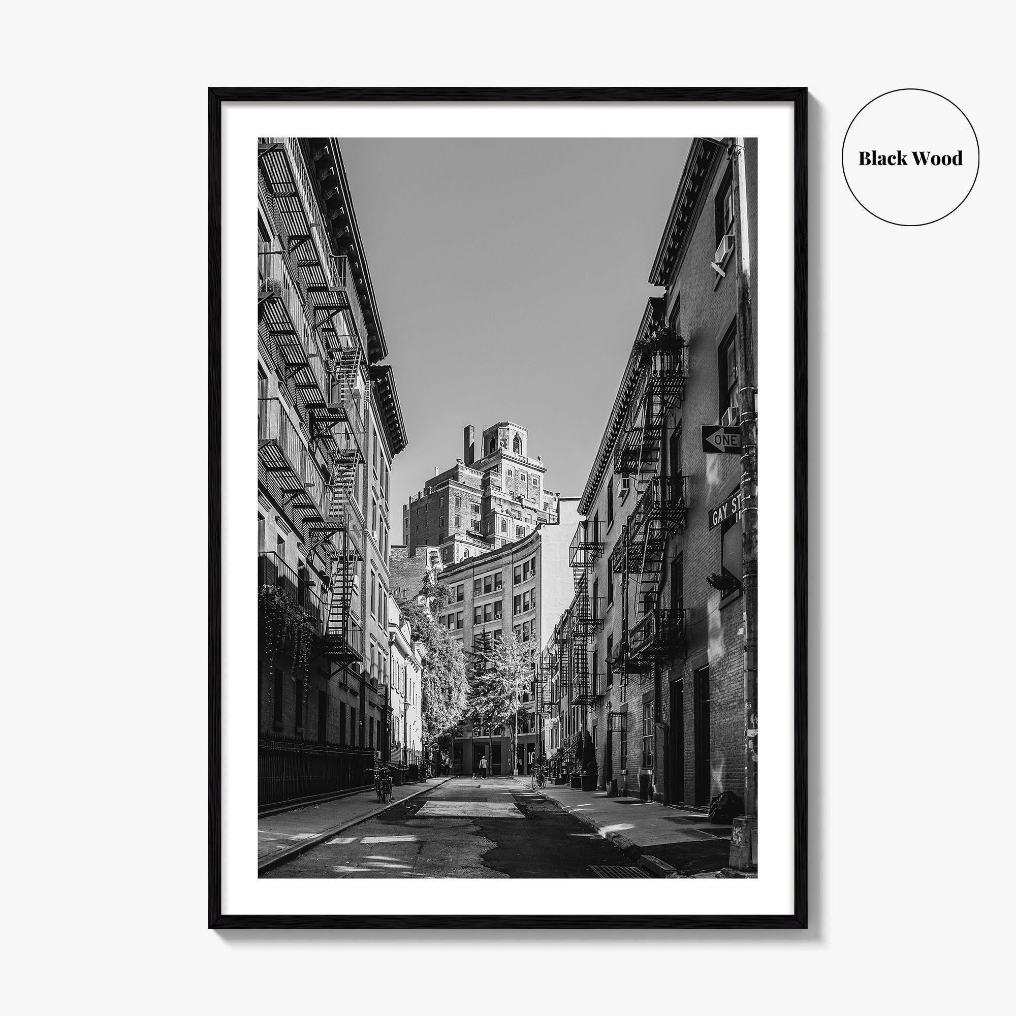 Greenwich Village Black and White Fine Art Photo Print, Gay Street, Manhattan NYC