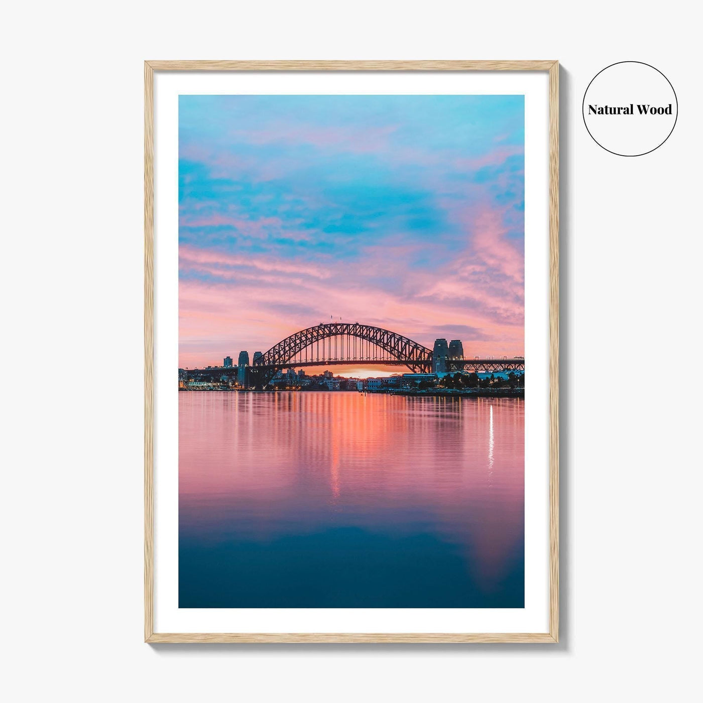 Sydney Blue and Purple Fine Art Photo Print, Harbour Bridge Silhouette, Australia Poster