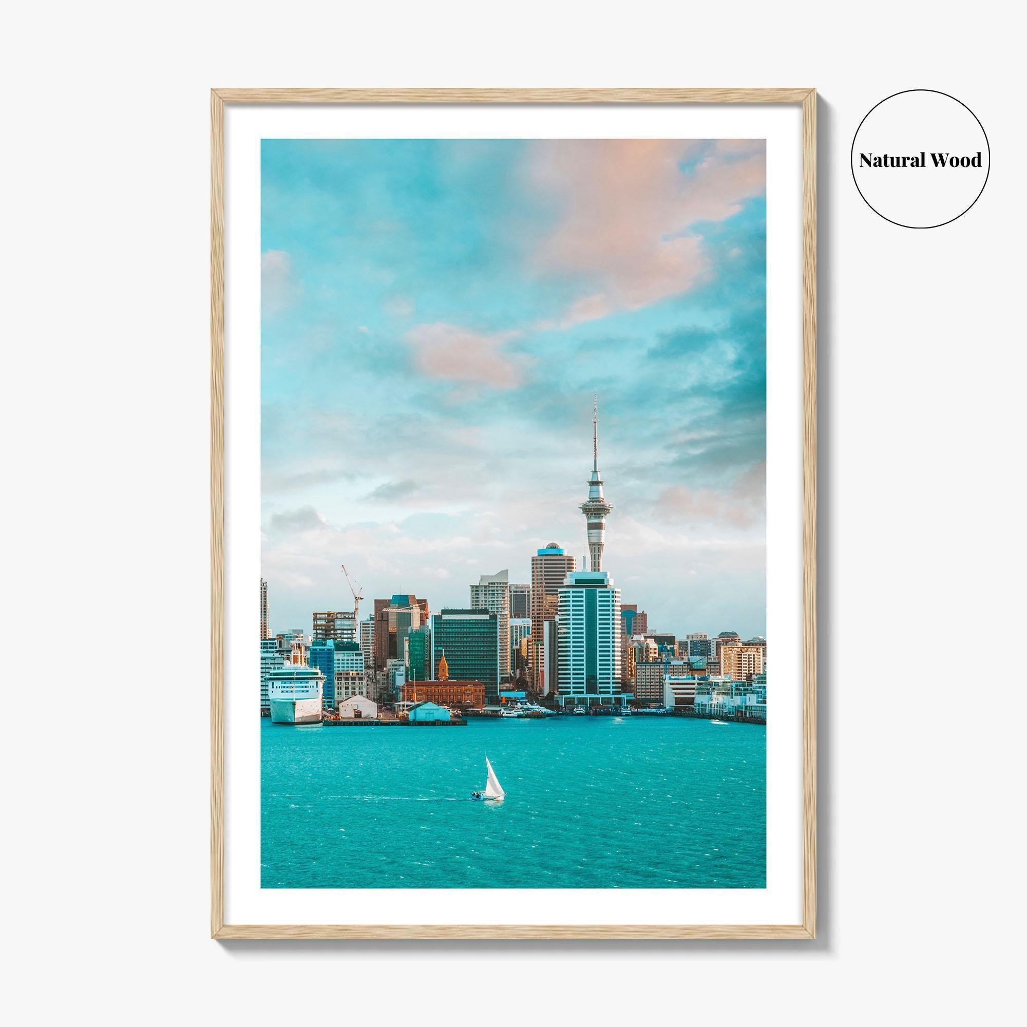 Auckland Skyline Fine Art Photo Print, New Zealand Wall Decor Poster, Harbour
