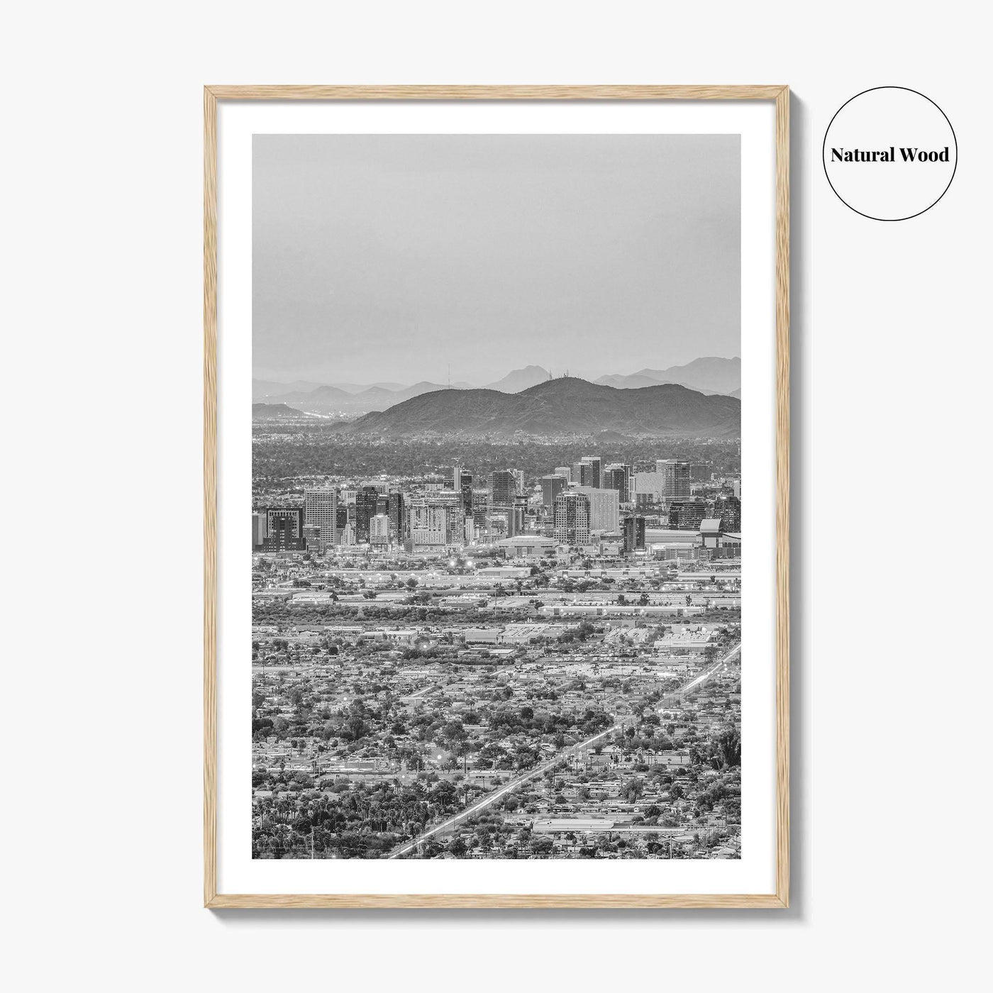 Phoenix Black and White Fine Art Photo Print, Arizona USA, Wall Decor Poster