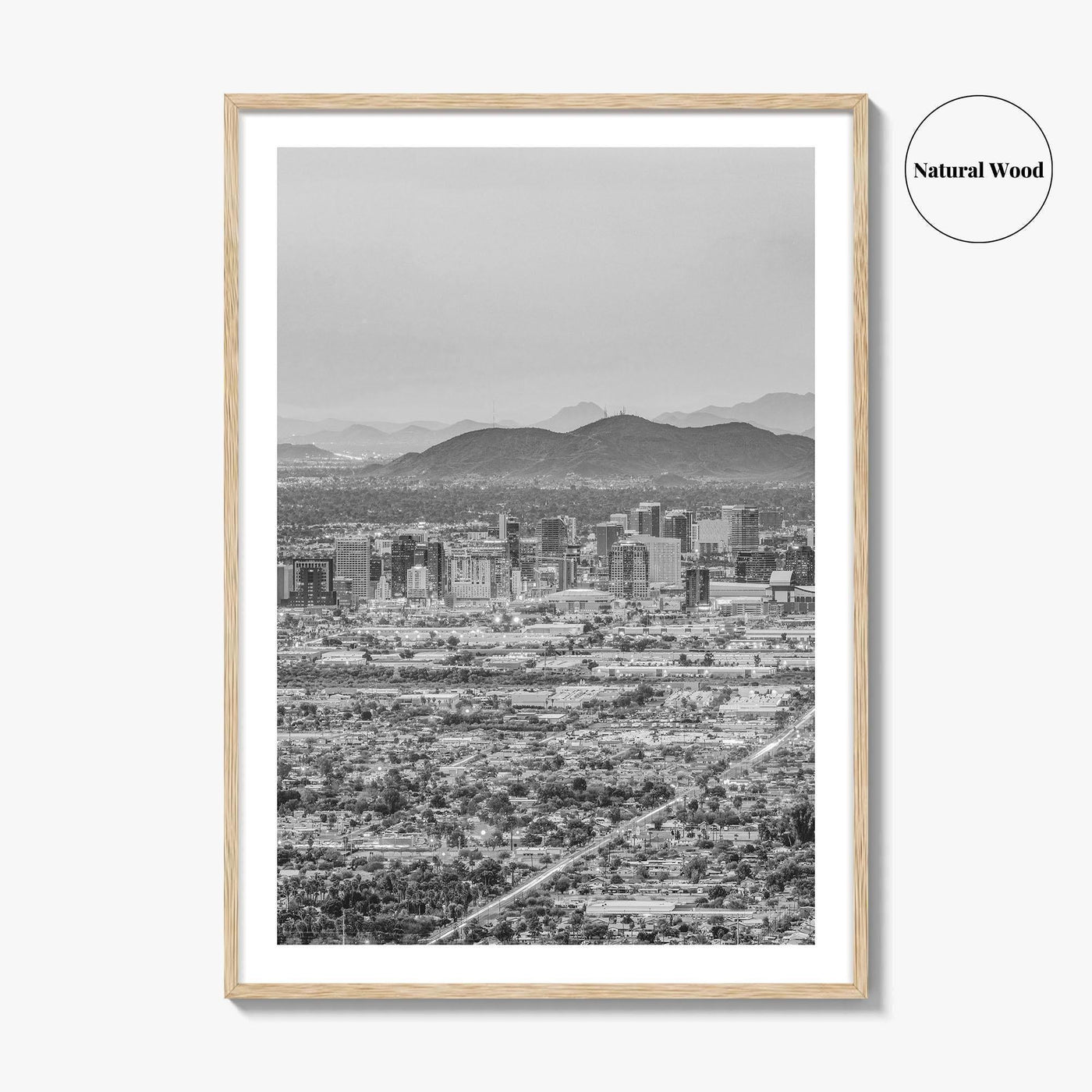Phoenix Black and White Fine Art Photo Print, Arizona USA, Wall Decor Poster