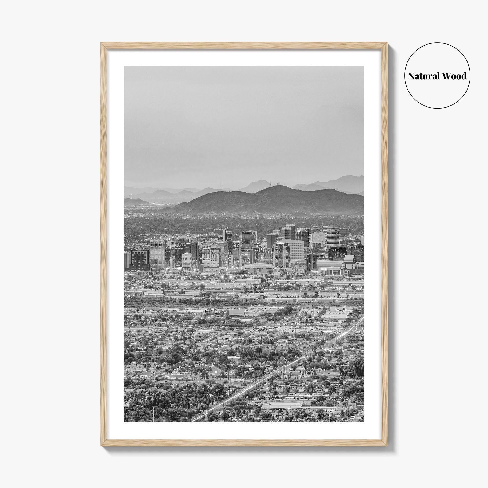 Phoenix Black and White Fine Art Photo Print, Arizona USA, Wall Decor Poster