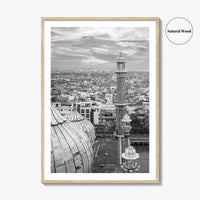 Delhi Black and White Fine Art Photo Print, Jama Masjid India Poster
