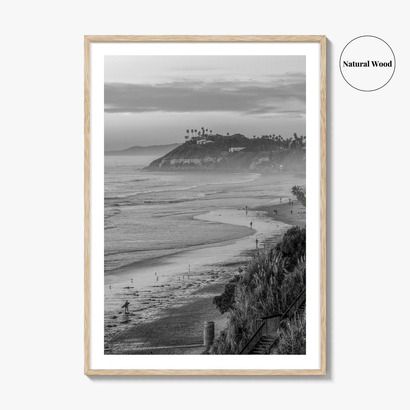 Encinitas Black and White Fine Art Photo Print, San Diego Poster, California Poster