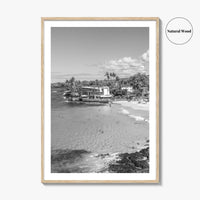 Kailua Kona Black and White Fine Art Photo Print, Magic Sands Beach, Hawaii Poster