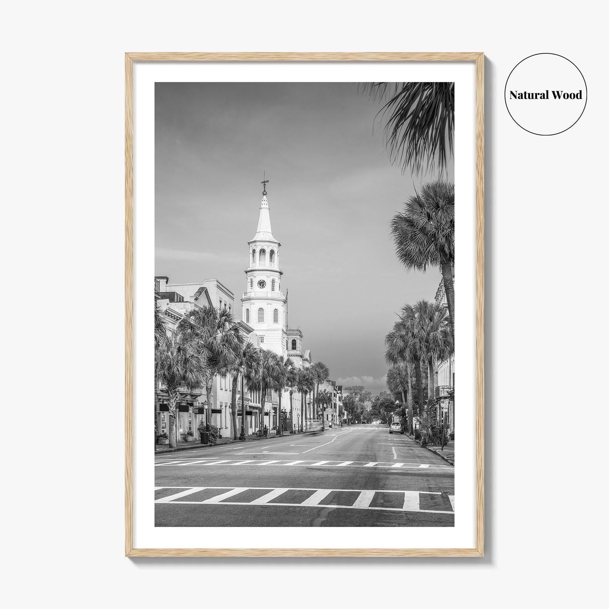 Charleston Black and White Fine Art Photo Print, SC Wall Poster, USA, French Quarter