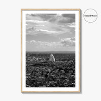 Damascus Skyline Black and White Fine Art Photo Print, Mount Qasioun View, Syria Poster