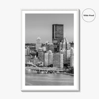 Pittsburgh Skyline Black and White Fine Art Photo Print, Pennsylvania Wall Decor Poster, USA
