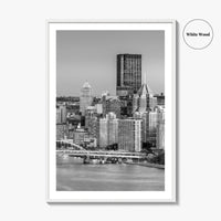 Pittsburgh Skyline Black and White Fine Art Photo Print, Pennsylvania Wall Decor Poster, USA