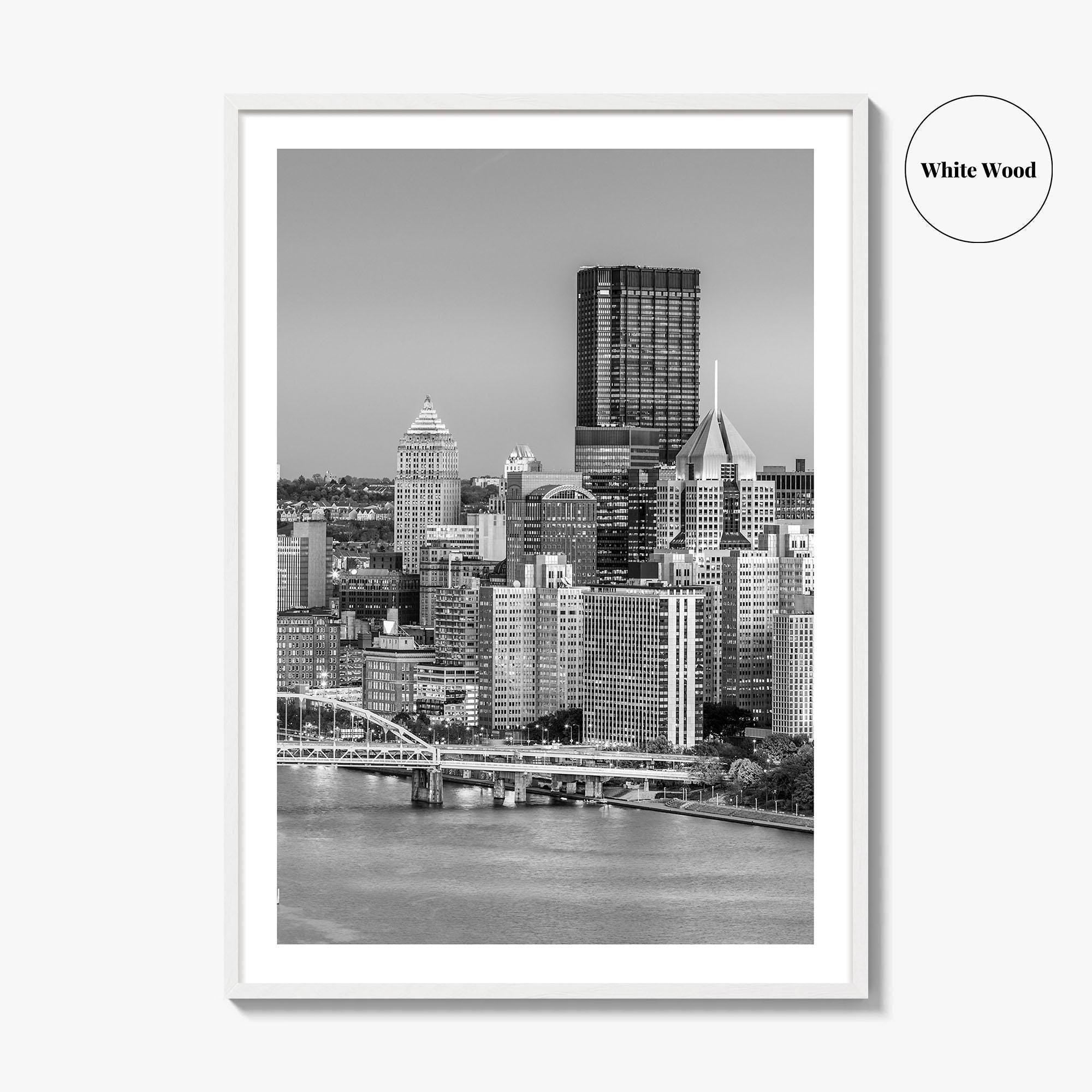 Pittsburgh Skyline Black and White Fine Art Photo Print, Pennsylvania Wall Decor Poster, USA