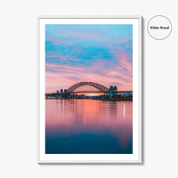 Sydney Blue and Purple Fine Art Photo Print, Harbour Bridge Silhouette, Australia Poster
