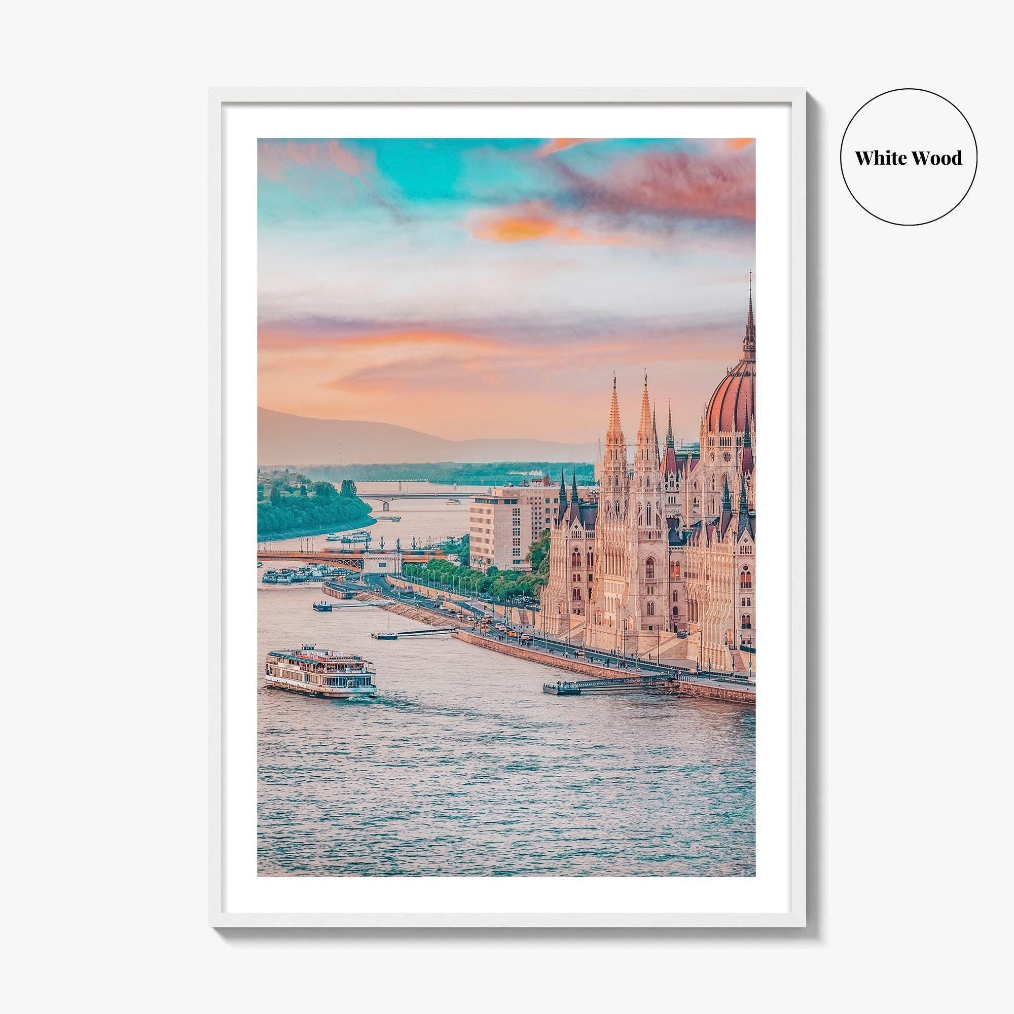 Budapest Fine Art Photo Print, Hungary Wall Decor Poster, Parliament Building, Danube River