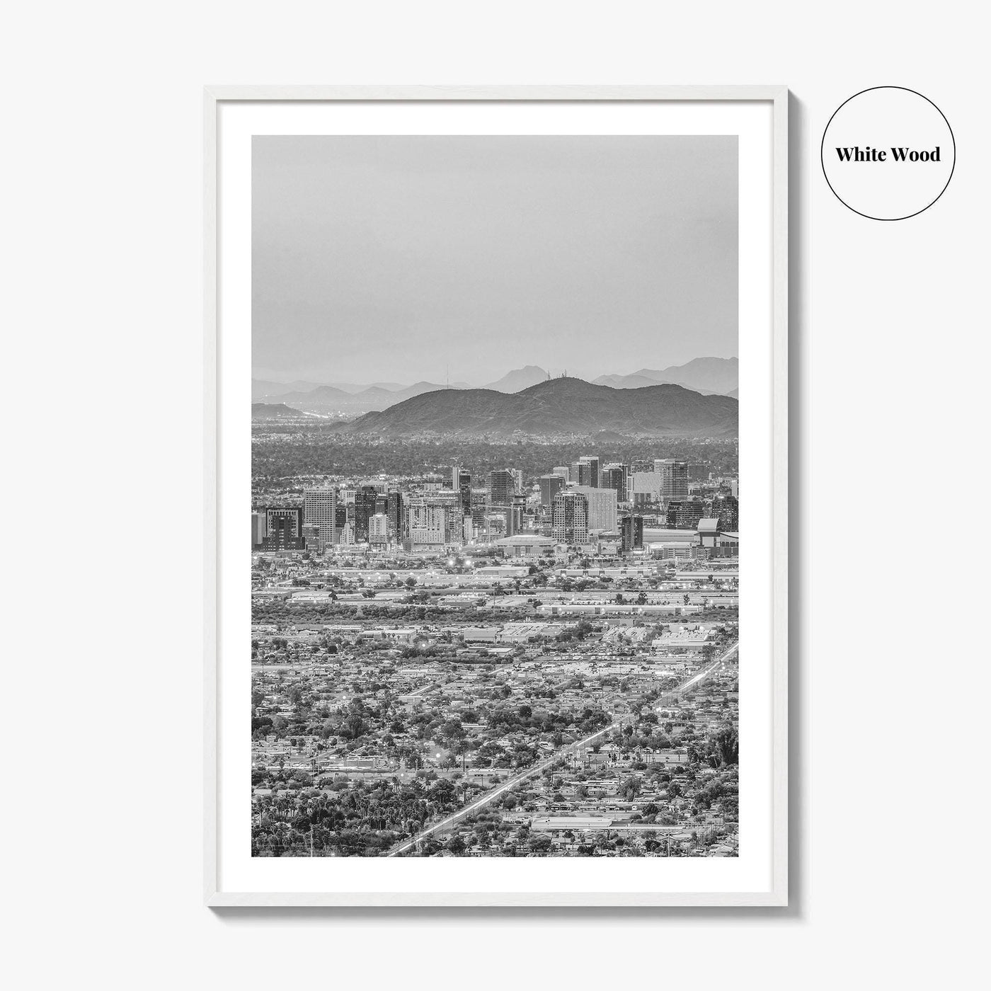 Phoenix Black and White Fine Art Photo Print, Arizona USA, Wall Decor Poster