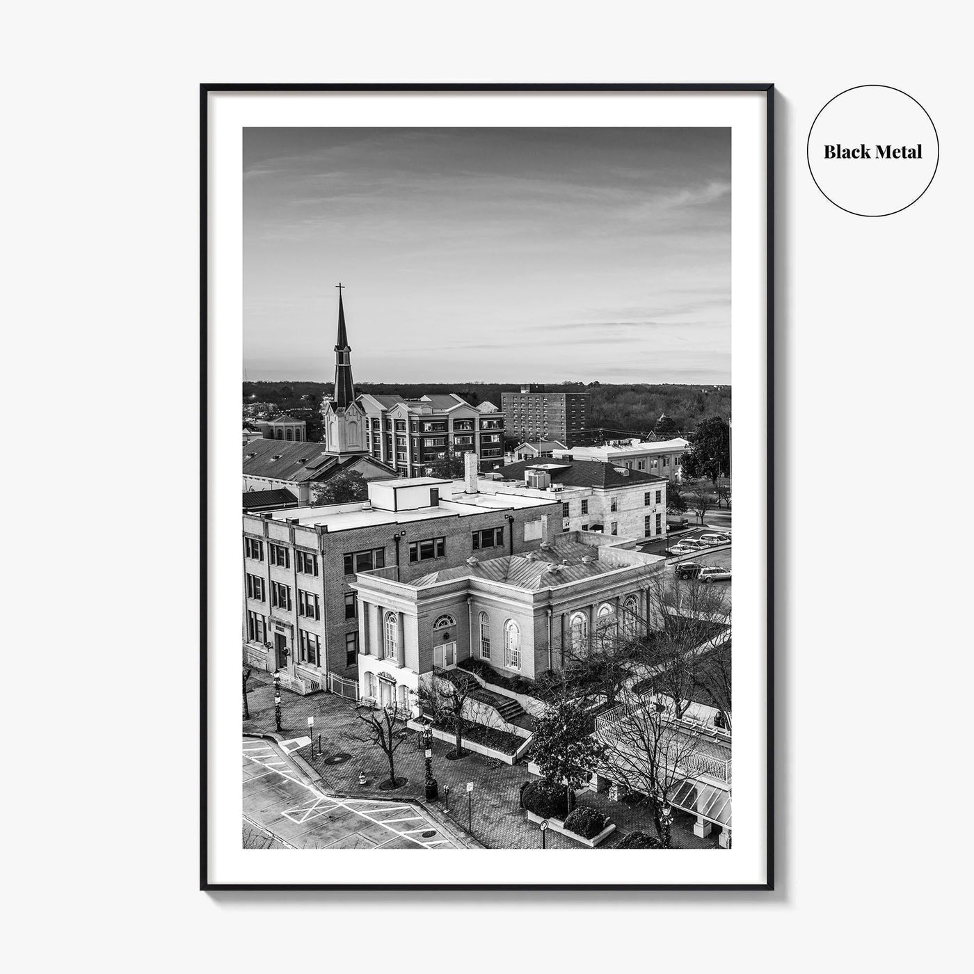 Athens Georgia Skyline Black and White Fine Art Photo Print, GA USA Poster