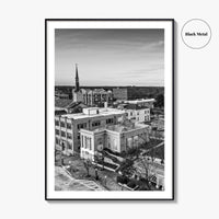 Athens Georgia Skyline Black and White Fine Art Photo Print, GA USA Poster