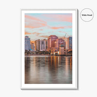 West Palm Beach Skyline Fine Art Photo Print, Downtown, Florida, USA, Poster