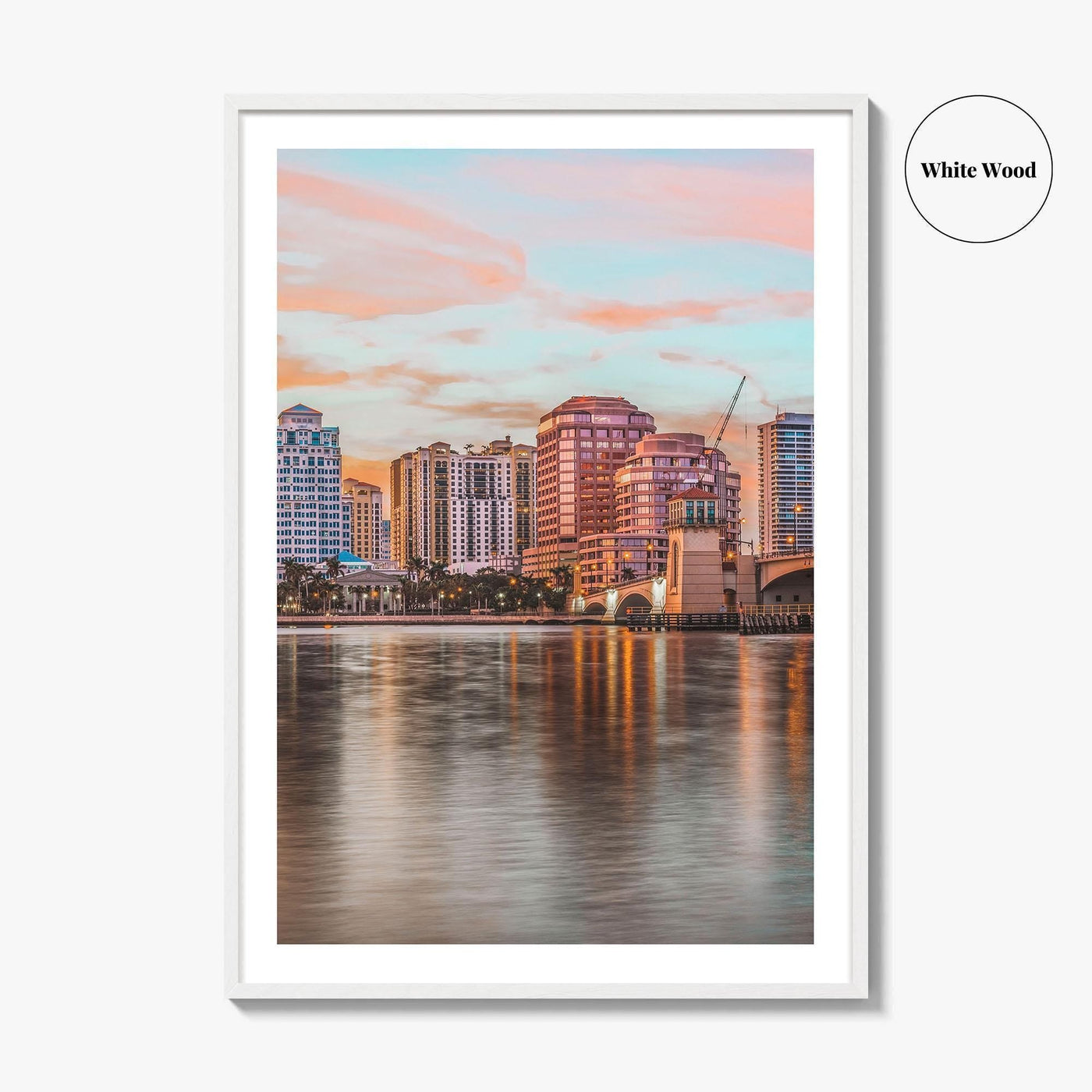 West Palm Beach Skyline Fine Art Photo Print, Downtown, Florida, USA, Poster