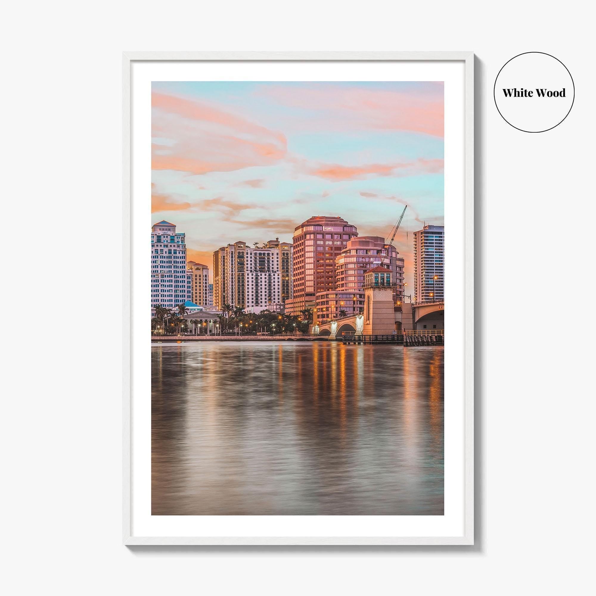 West Palm Beach Skyline Fine Art Photo Print, Downtown, Florida, USA, Poster
