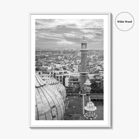 Delhi Black and White Fine Art Photo Print, Jama Masjid India Poster
