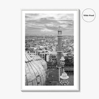 Delhi Black and White Fine Art Photo Print, Jama Masjid India Poster