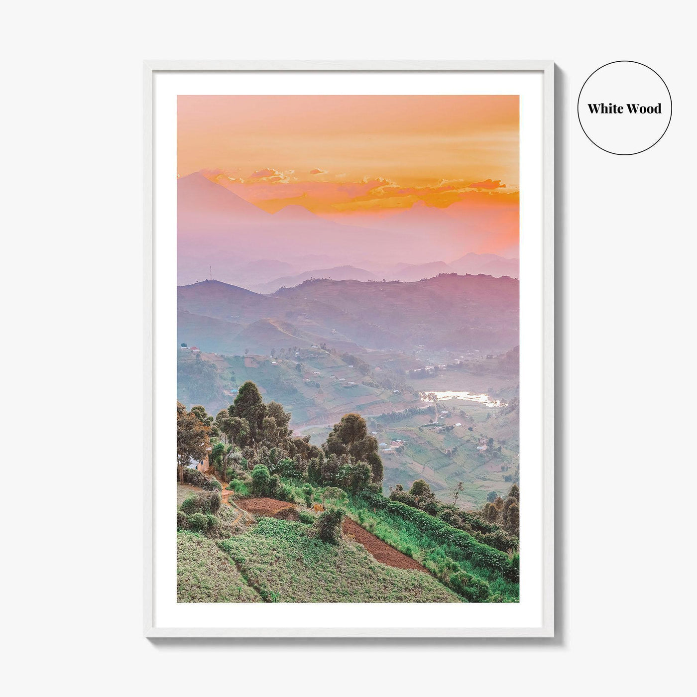 Kisoro Uganda Fine Art Photo Print, Virunga Mountains Landscape, East Africa Wall Poster