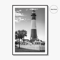Tybee Island Black and White Fine Art Photo Print, Lighthouse, Georgia, USA Wall Poster