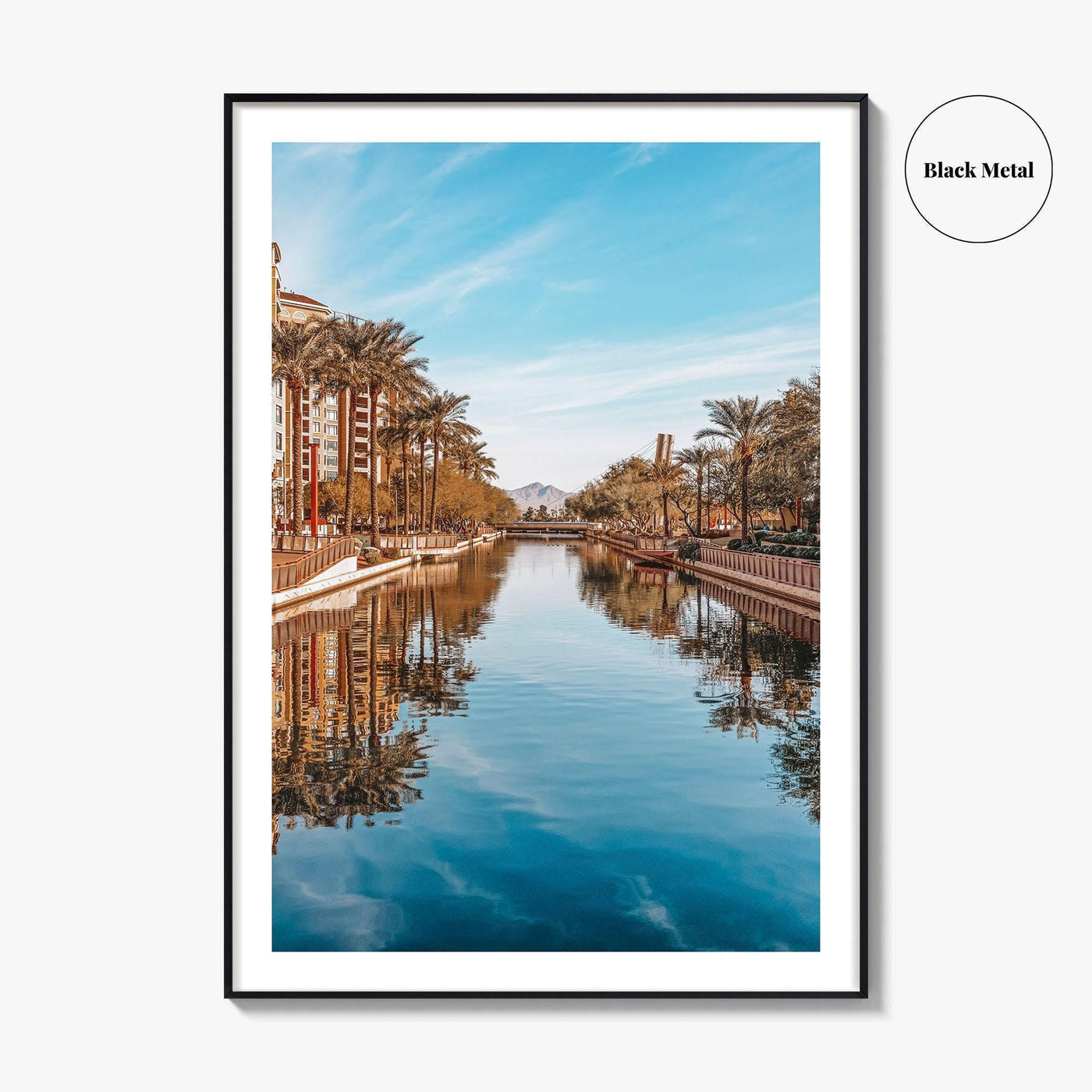 Scottsdale Fine Art Photo Print, Old Town Canal Waterfront, Arizona Wall Decor Poster, USA