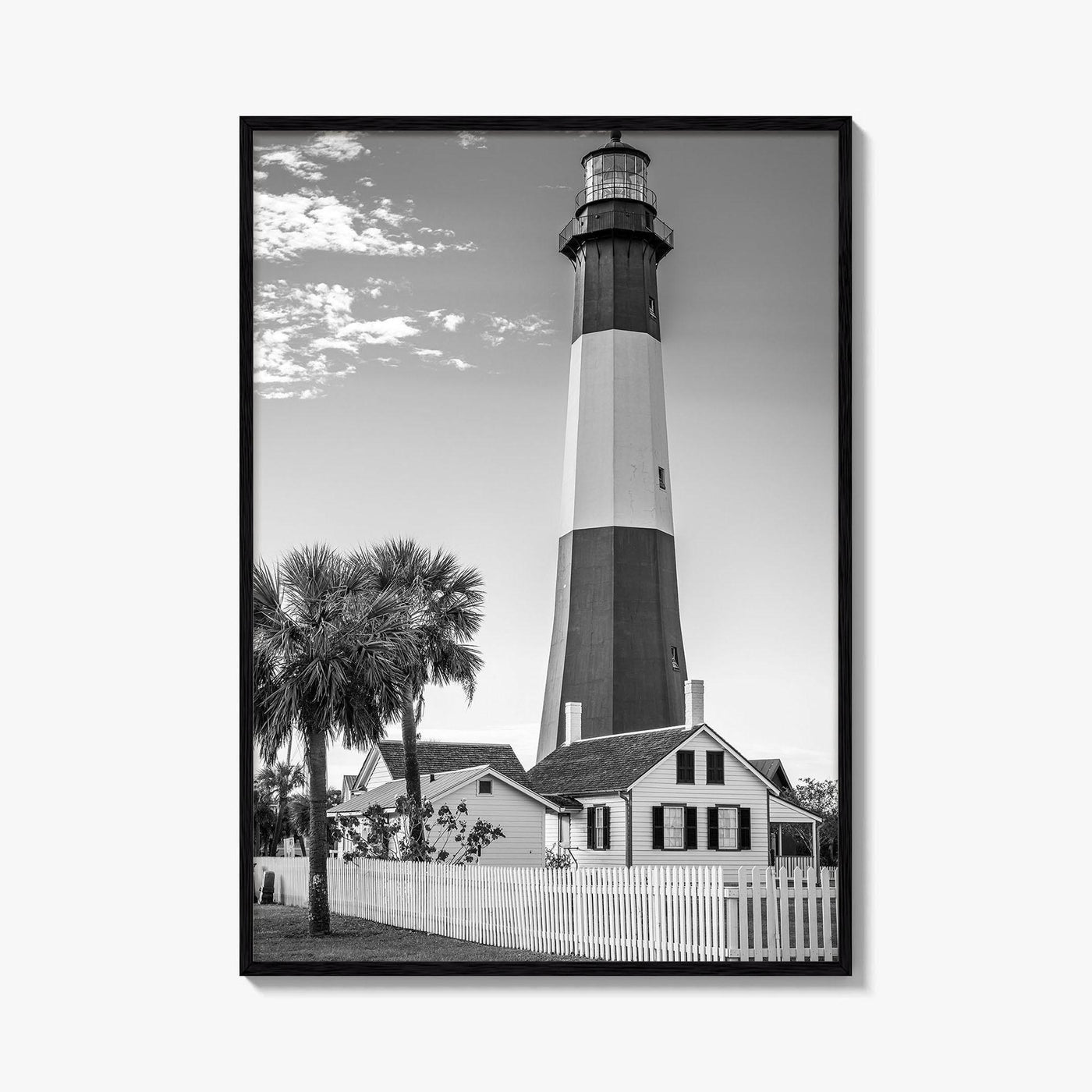 Tybee Island Black and White Fine Art Photo Print, Lighthouse, Georgia, USA Wall Poster