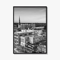 Athens Georgia Skyline Black and White Fine Art Photo Print, GA USA Poster
