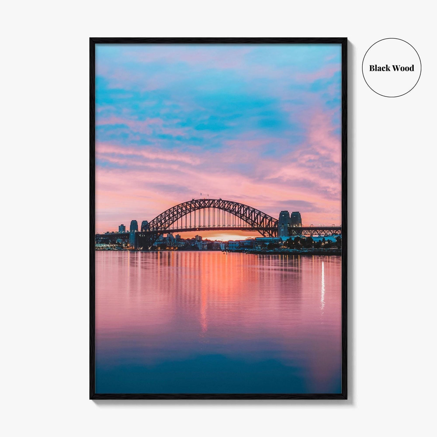 Sydney Blue and Purple Fine Art Photo Print, Harbour Bridge Silhouette, Australia Poster