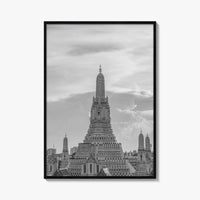 Bangkok Black and White Fine Art Photo Print, Wat Arun Temple Poster, Thailand Poster