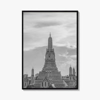 Bangkok Black and White Fine Art Photo Print, Wat Arun Temple Poster, Thailand Poster