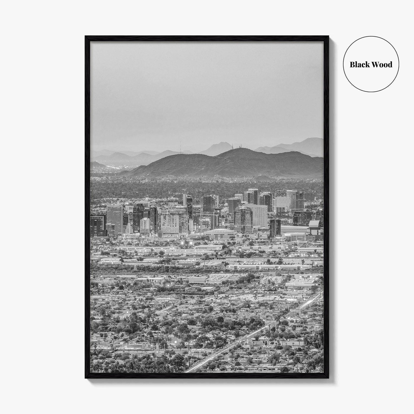 Phoenix Black and White Fine Art Photo Print, Arizona USA, Wall Decor Poster