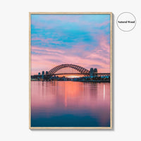 Sydney Blue and Purple Fine Art Photo Print, Harbour Bridge Silhouette, Australia Poster