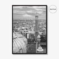 Delhi Black and White Fine Art Photo Print, Jama Masjid India Poster