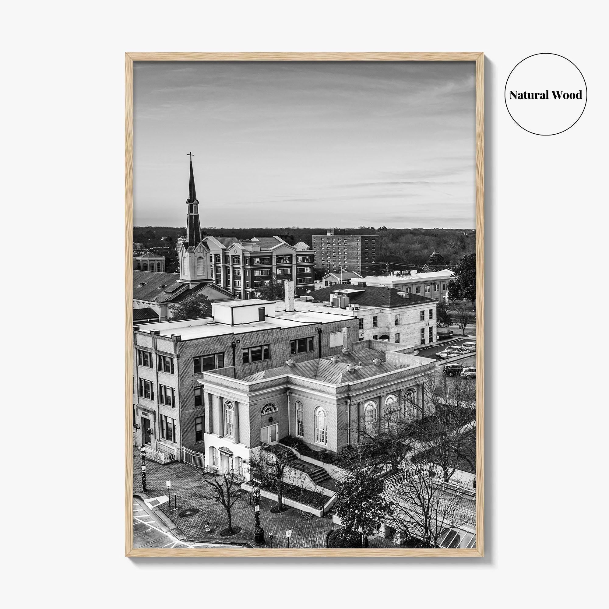 Athens Georgia Skyline Black and White Fine Art Photo Print, GA USA Poster