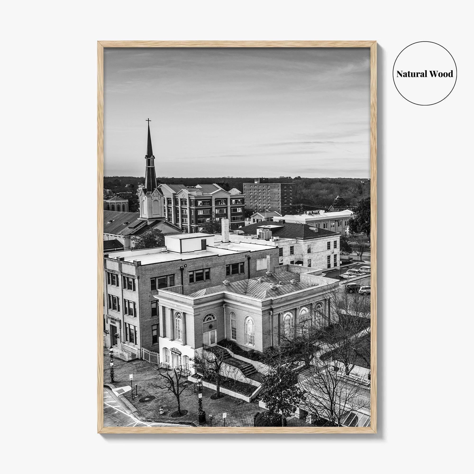 Athens Georgia Skyline Black and White Fine Art Photo Print, GA USA Poster