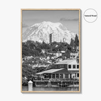 Tacoma Black and White Fine Art Photo Print, Mount Rainier, Washington State Poster