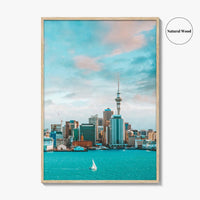 Auckland Skyline Fine Art Photo Print, New Zealand Wall Decor Poster, Harbour