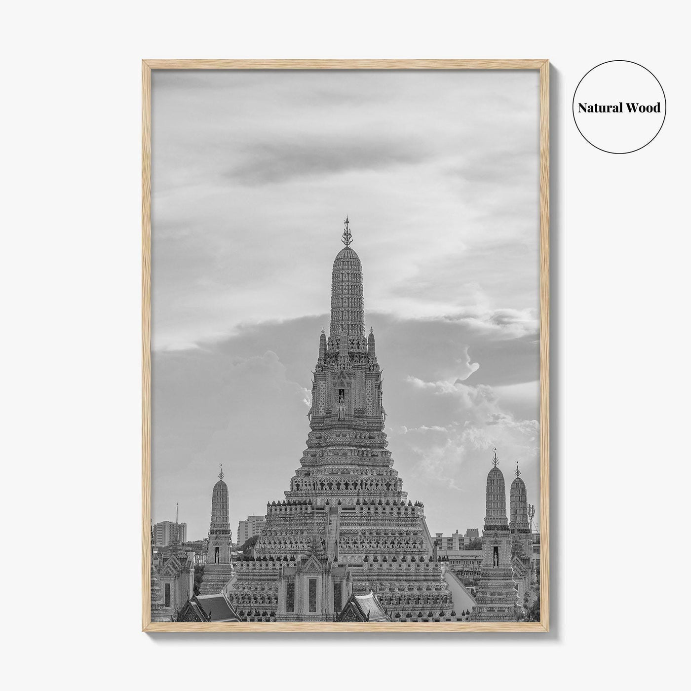 Bangkok Black and White Fine Art Photo Print, Wat Arun Temple Poster, Thailand Poster