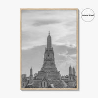 Bangkok Black and White Fine Art Photo Print, Wat Arun Temple Poster, Thailand Poster