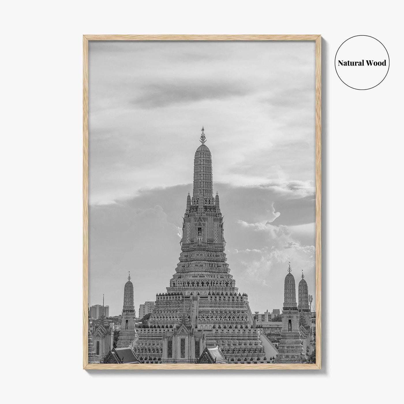 Bangkok Black and White Fine Art Photo Print, Wat Arun Temple Poster, Thailand Poster