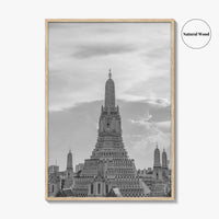 Bangkok Black and White Fine Art Photo Print, Wat Arun Temple Poster, Thailand Poster