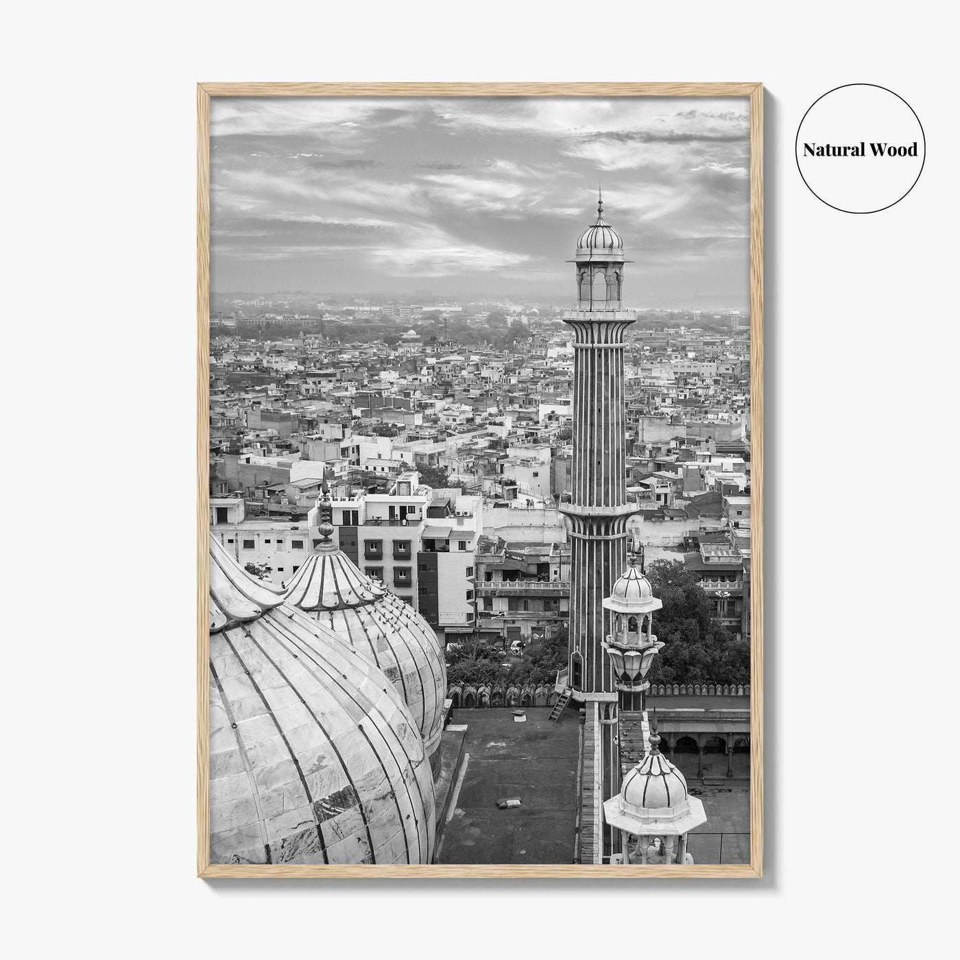 Delhi Black and White Fine Art Photo Print, Jama Masjid India Poster