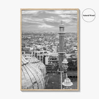 Delhi Black and White Fine Art Photo Print, Jama Masjid India Poster