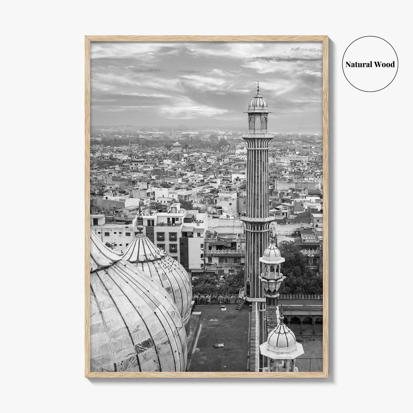 Delhi Black and White Fine Art Photo Print, Jama Masjid India Poster