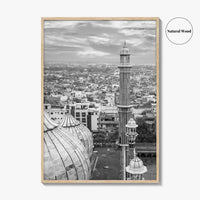 Delhi Black and White Fine Art Photo Print, Jama Masjid India Poster